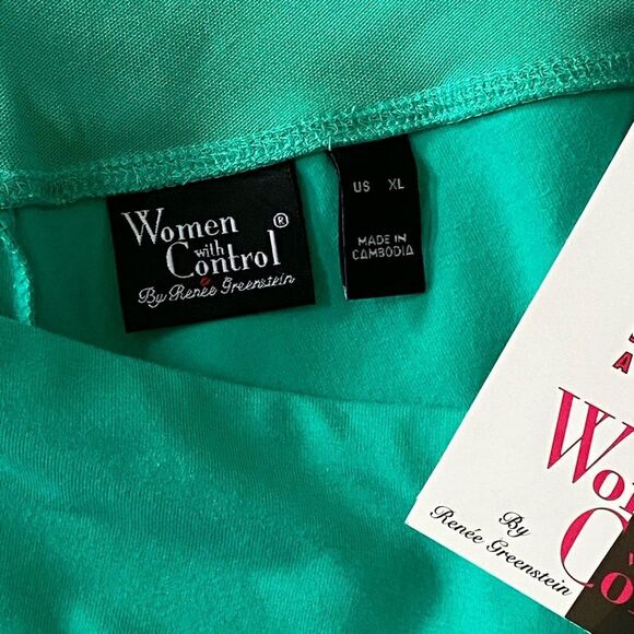 Women with Control Regular Tummy Control Full Leg Cropped Pants Teal Jade XL - Picture 7 of 8